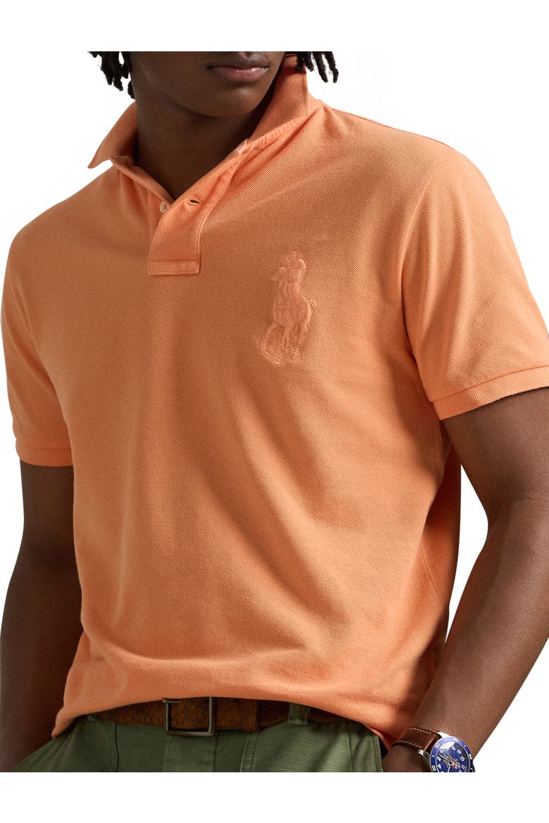 Big & Tall Big Pony Mesh Polo Shirt, Alternate, color, CLASSIC PEACH