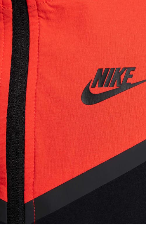 Nike Boys Nsw Tech Woven Full-zip Jacket Pd In Black/light Crimson/black
