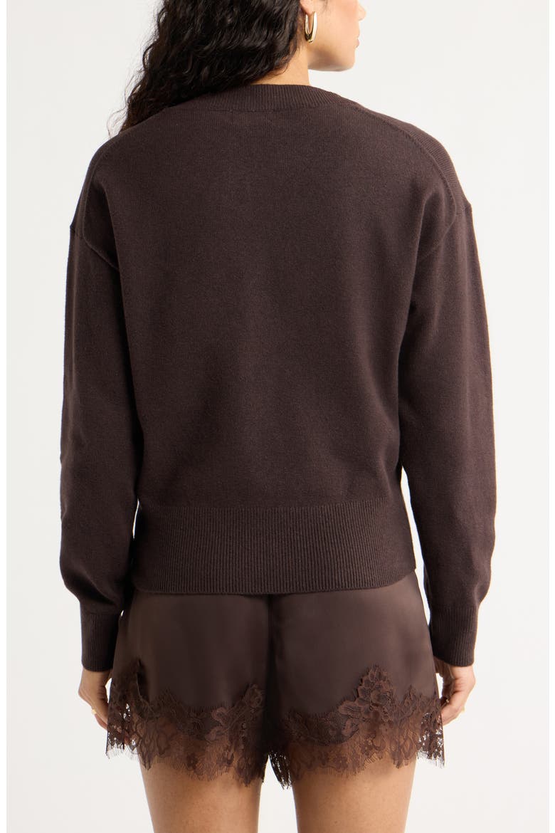 V-Neck Sweater, Alternate, color, BROWN GANACHE