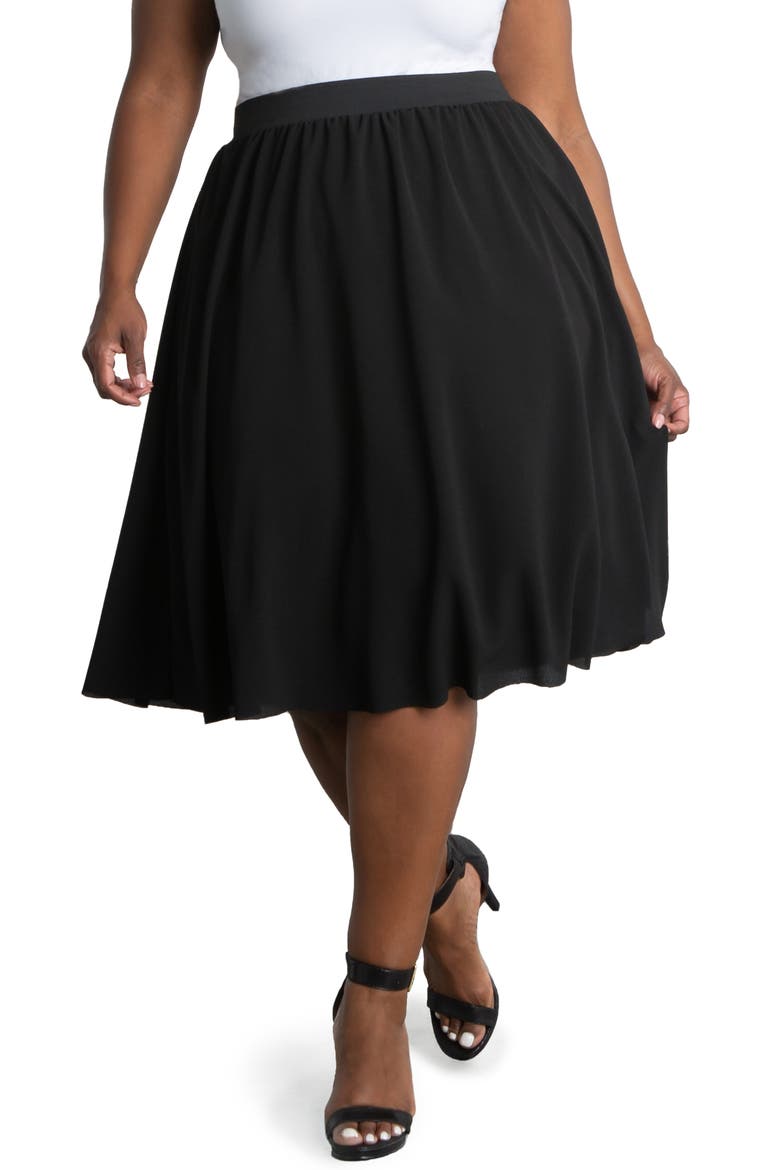 A-Line Skirt, Main, color, BLACK NOIR