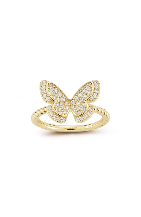 Pavé Butterfly Ring