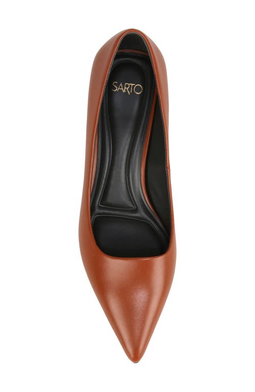 Sarto By Franco Sarto Diva Kitten Heel Pointed Toe Pump In Brown