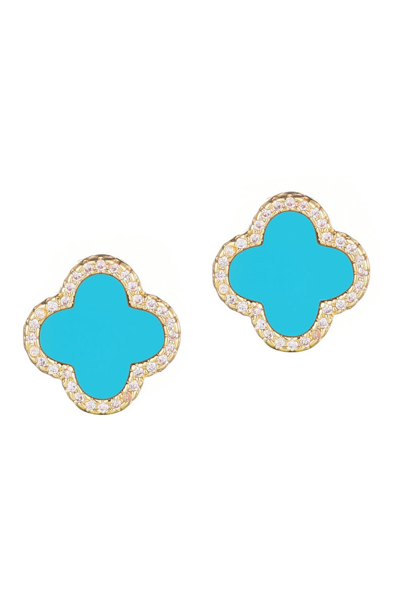 Clover Stud Earrings, Main, color, BLUE