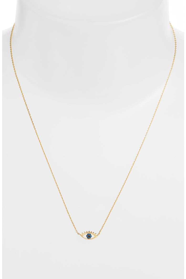 Happy Thoughts Eye Pendant Necklace, Alternate, color, GOLD