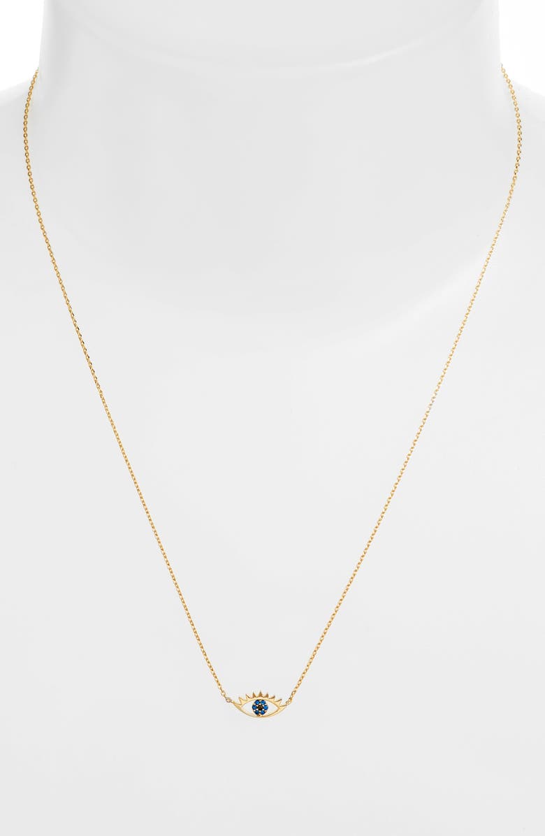 Estella Bartlett Happy Thoughts Eye Pendant Necklace, Alternate, color, Gold