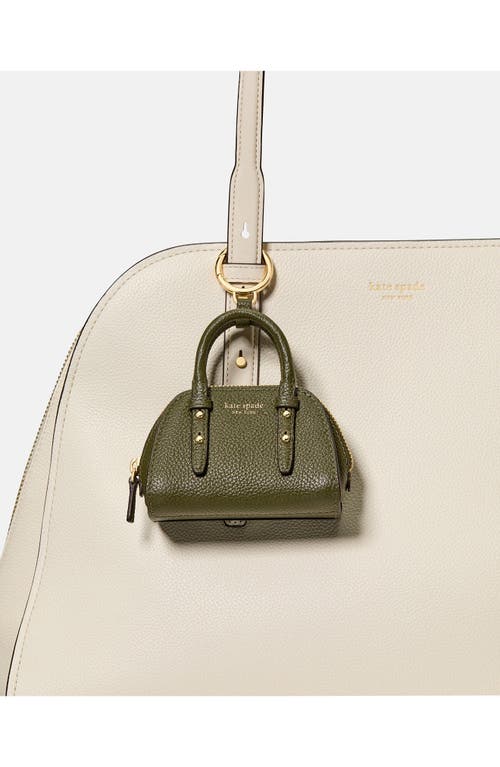 Kate Spade New York Charmed Pebble Leather Key Fob In Green