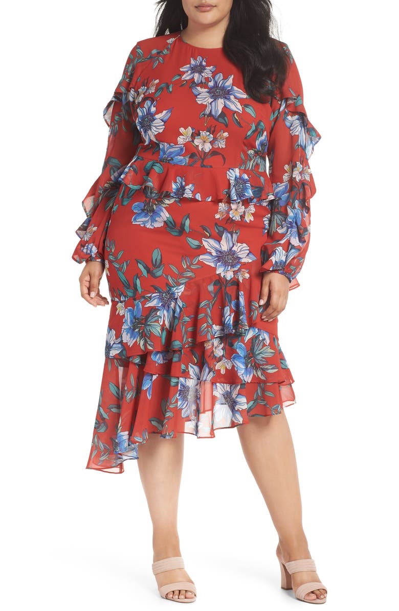 Cooper St Floral Asymmetrical Dress, Main, color,