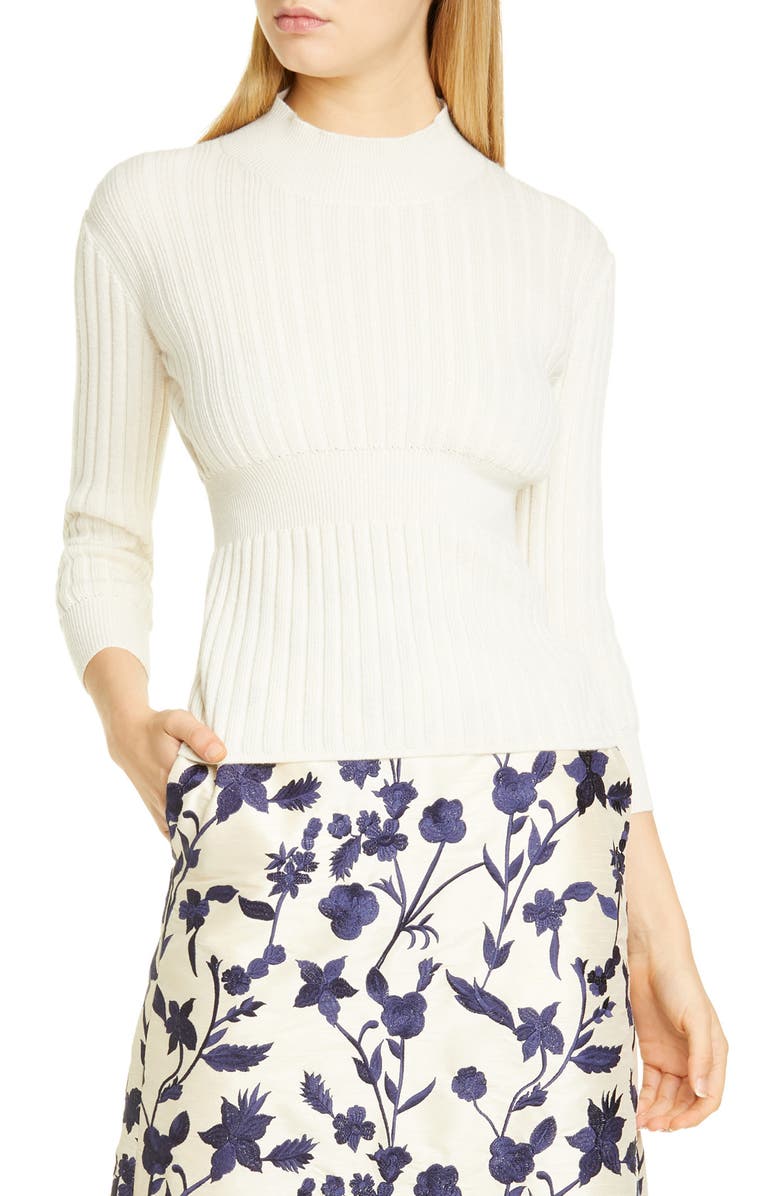 Brock Collection Rib Knit Cashmere & Silk Sweater, Main, color, 