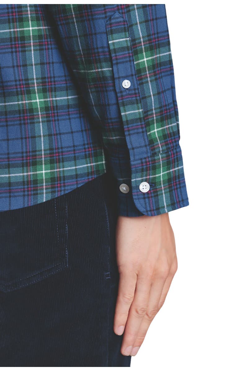 Charles Tyrwhitt Slim Fit Button-Down Collar Brushed Flannel Check Shirt, Alternate, color, Green