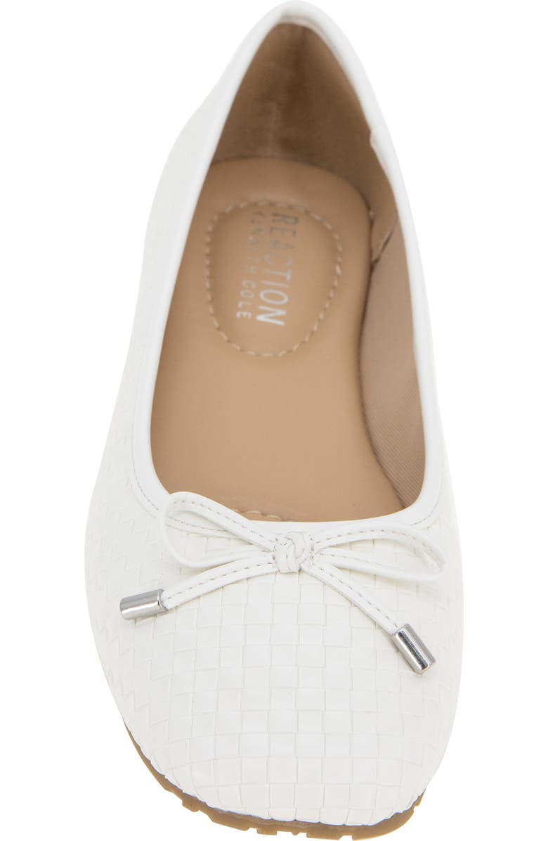 Reaction Kenneth Cole Elstree Ballet Flat, Alternate, color, White Woven