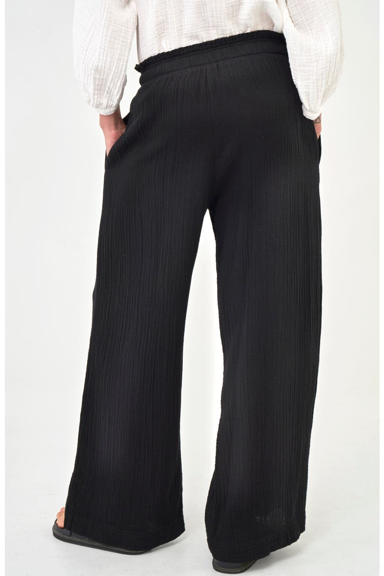 Gauze Palazzo Pant, Alternate, color, Black