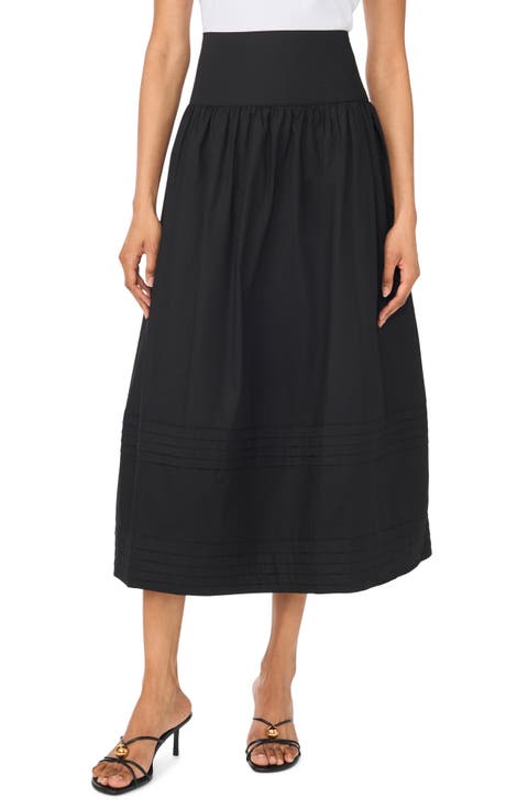 A-Line Cotton Midi Skirt