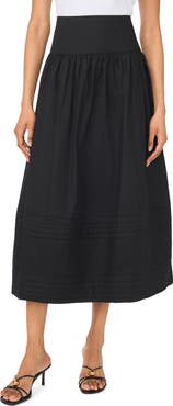 1.STATE A-Line Cotton Midi Skirt