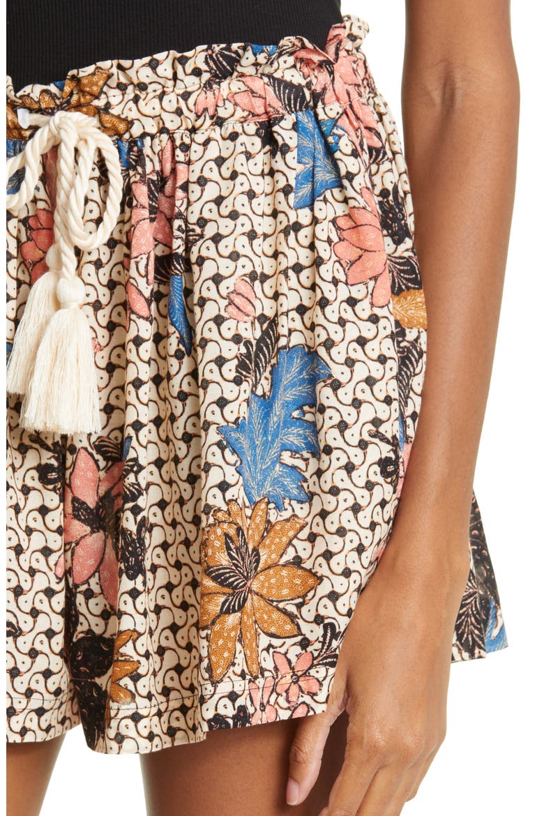 Bijou Floral Print Cotton Blend Cover-Up Shorts, Alternate, color, JASMINE
