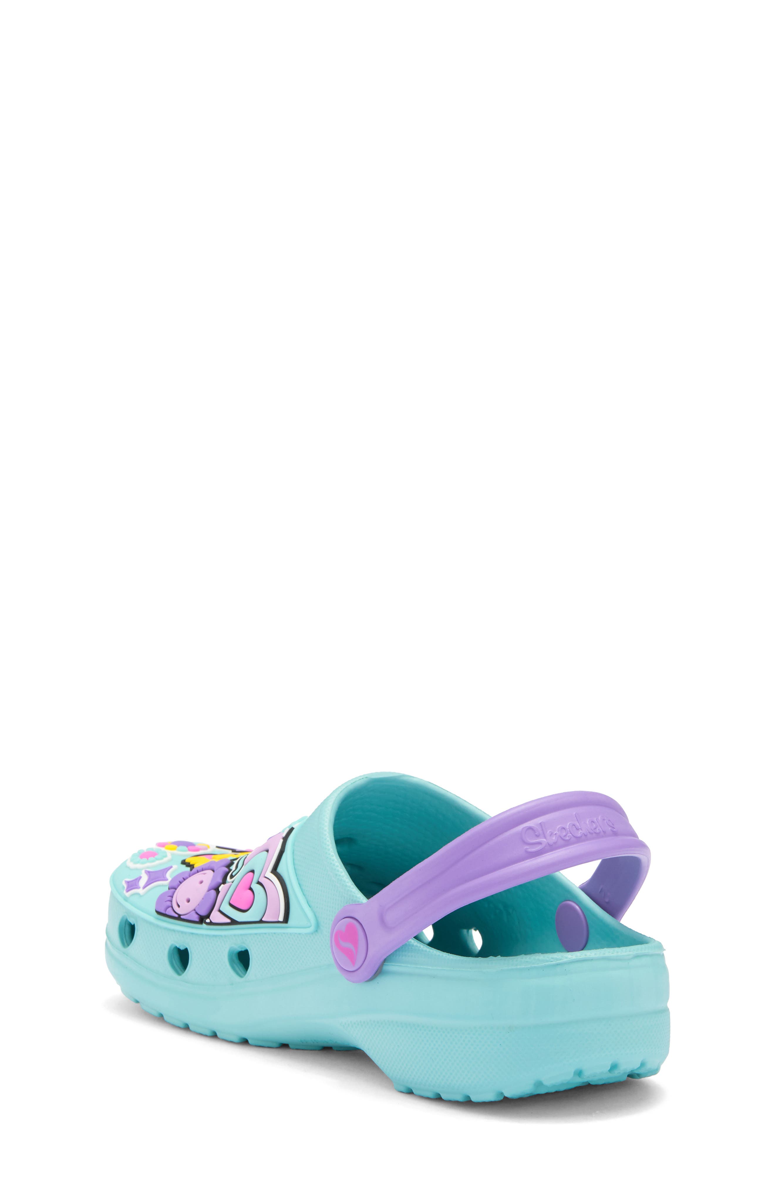 SKECHERS Kids' Foamies: Heart Charmer Vibin Friends Clog, Alternate, color, Turquoise/ Multi