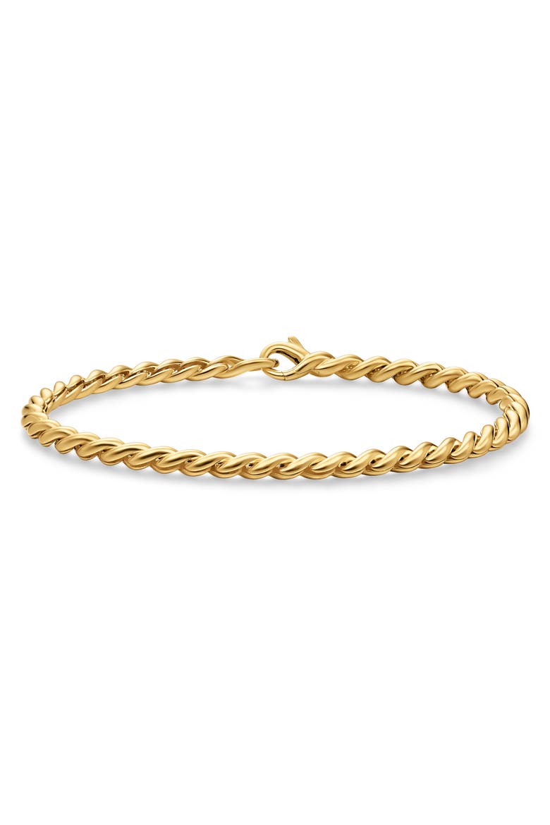 Sculpted Cable 18k Gold Chain Bracelet, Main, color, GOLD