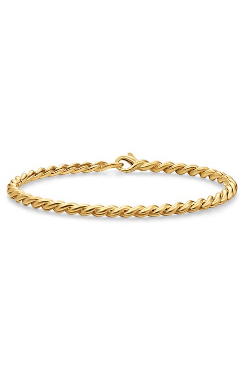Sculpted Cable 18k Gold Chain Bracelet