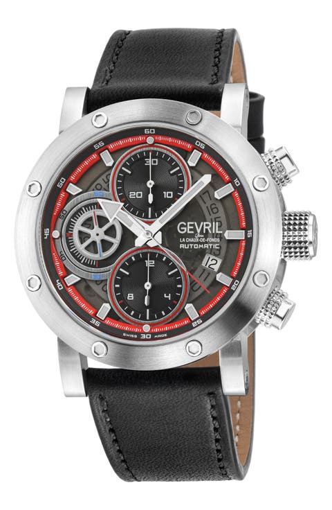 Flat Iron Limited Edition Leather Strap Automatic Chronograph Watch, 42mm