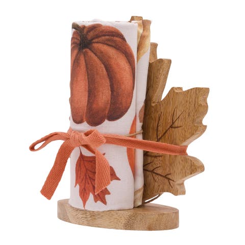 Bountiful Pumpkins Harvest Fall Towel & Stand Gift Set