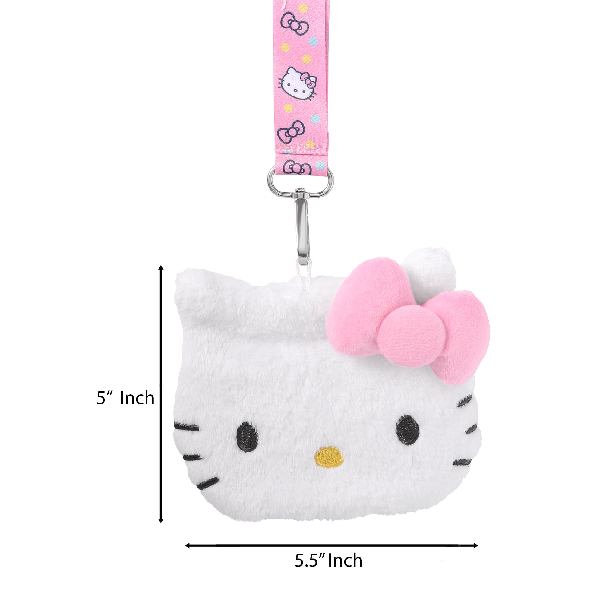 Coin Purse ID Holder Travel Lanyard, Alternate, color, White, pink