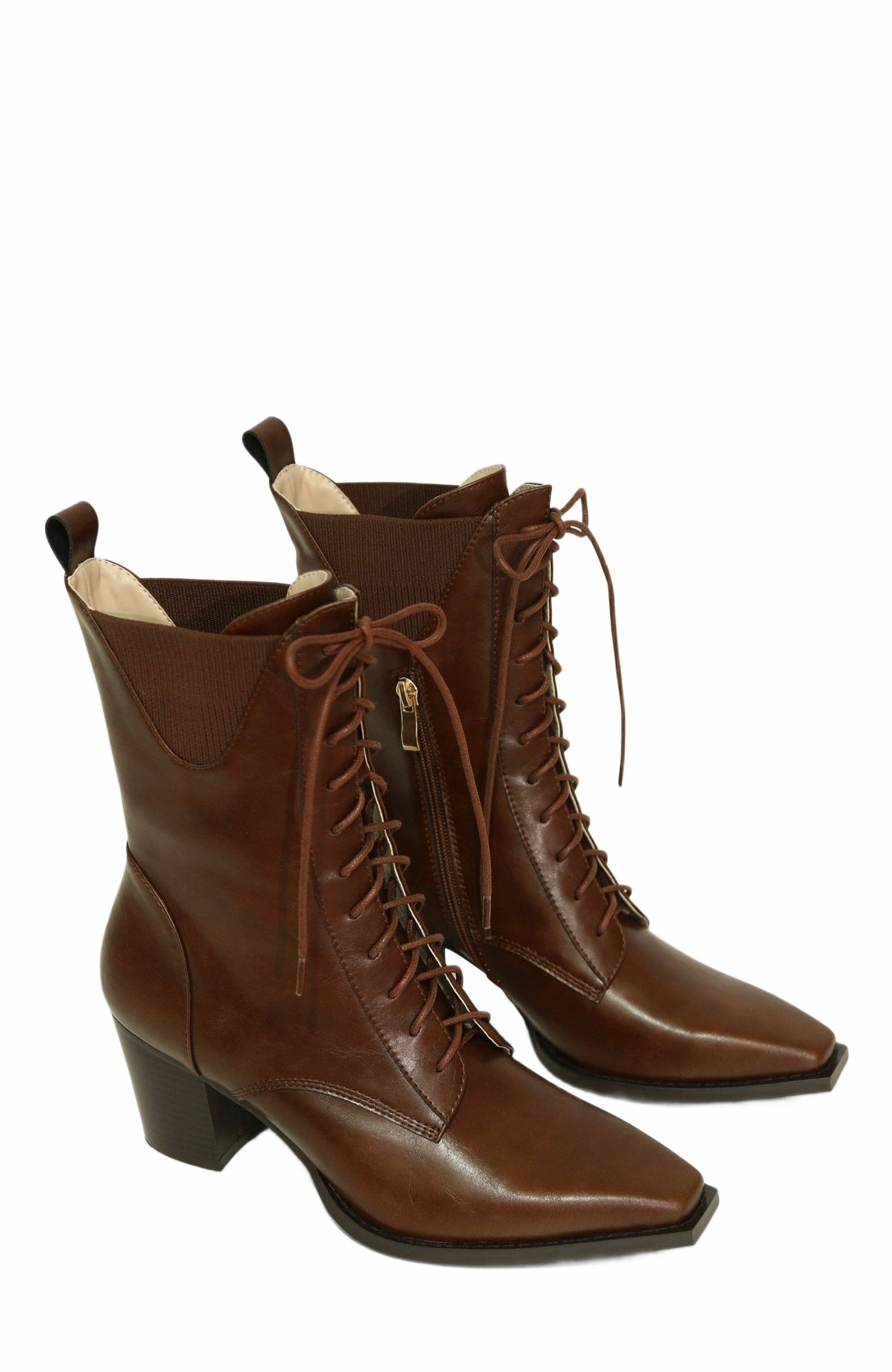 Jumping Ship Laced Boot, Alternate, color, Chocolate