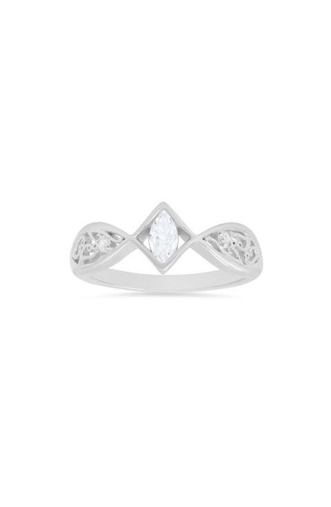 Marquise Cut Filigree Ring