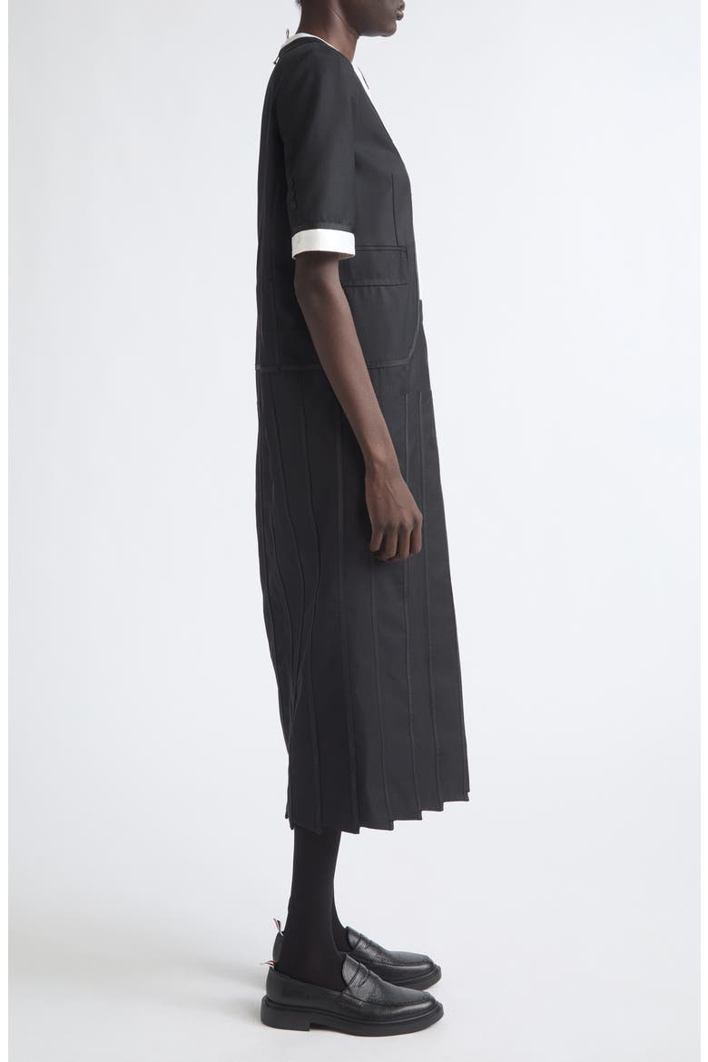 Super 120's Wool Twill Trompe Dress, Alternate, color, BLACK