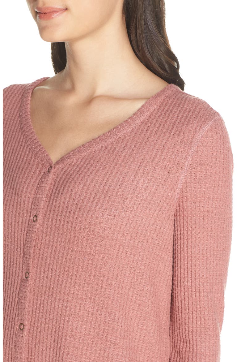Thermal Nightshirt, Alternate, color, PINK TAFFY