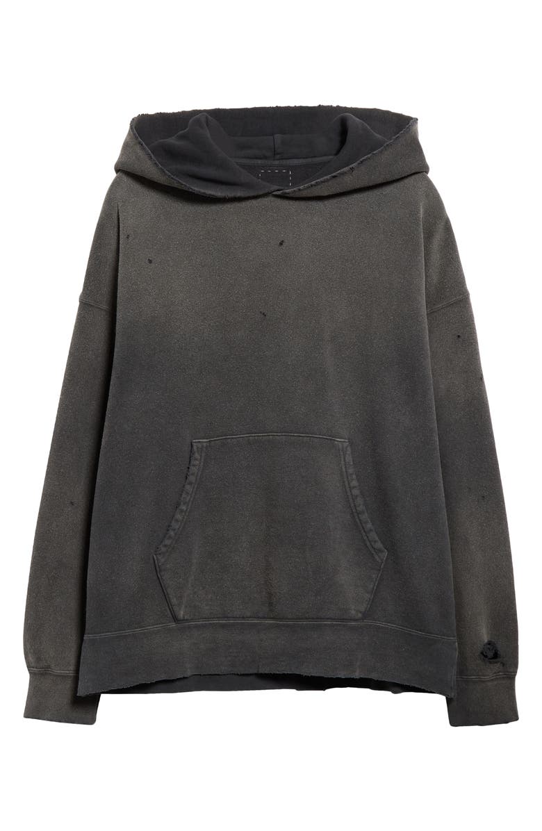 VISVIM Jumbo Distressed Oversize Cotton Fleece Hoodie, Alternate, color, 