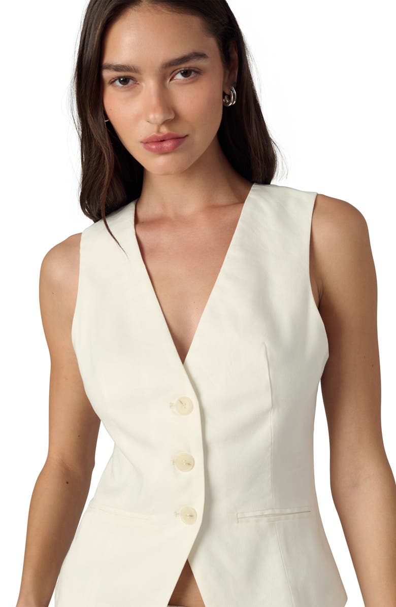 Joe's The Maeve Linen Blend Vest, Alternate, color, Ecru