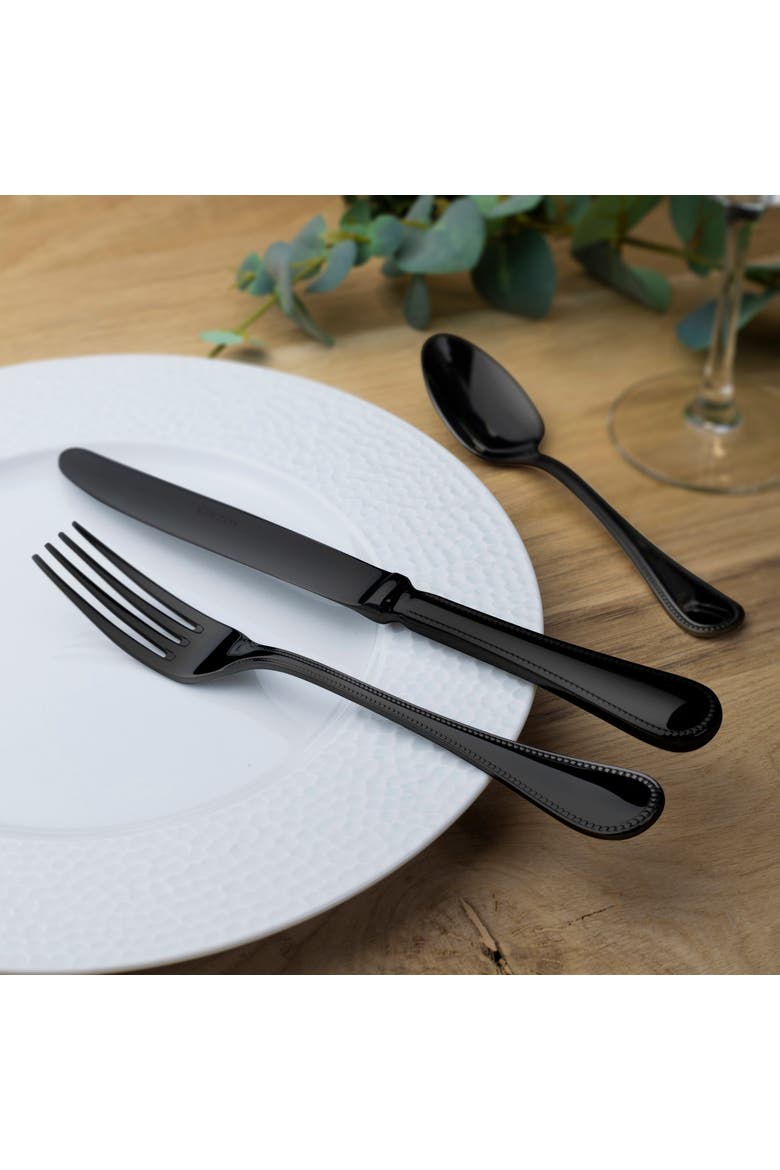 Le Perle Pvd Black 5 Piece Place Setting, Alternate, color, BLACK
