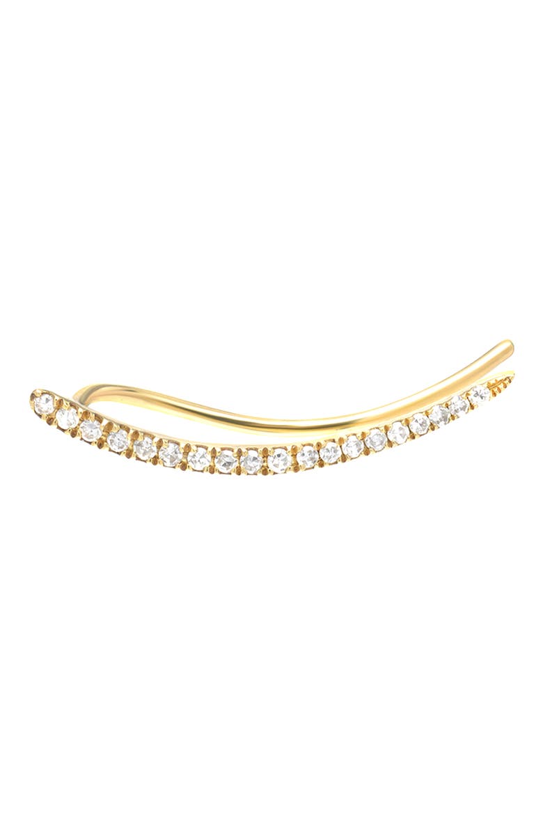 Single Diamond Ear Crawler, Main, color, YELLOW GOLD