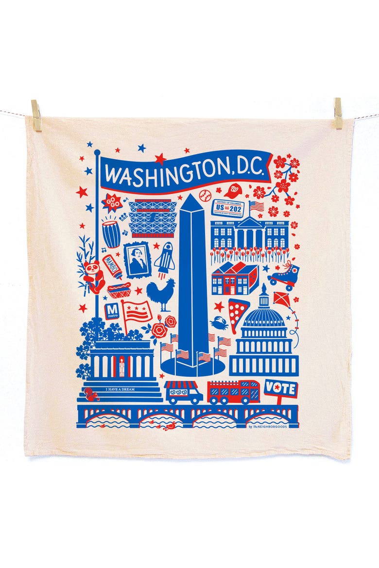 DC BLOSSOMS - Dish Towel Set of 2, Alternate, color, No Color
