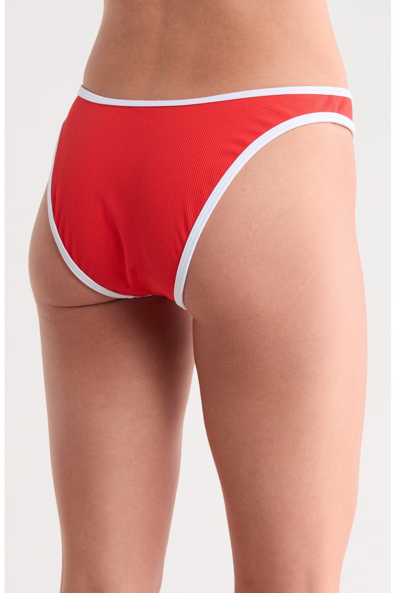 Venice Bikini Bottoms, Alternate, color, POPPY/ WHITE RIB