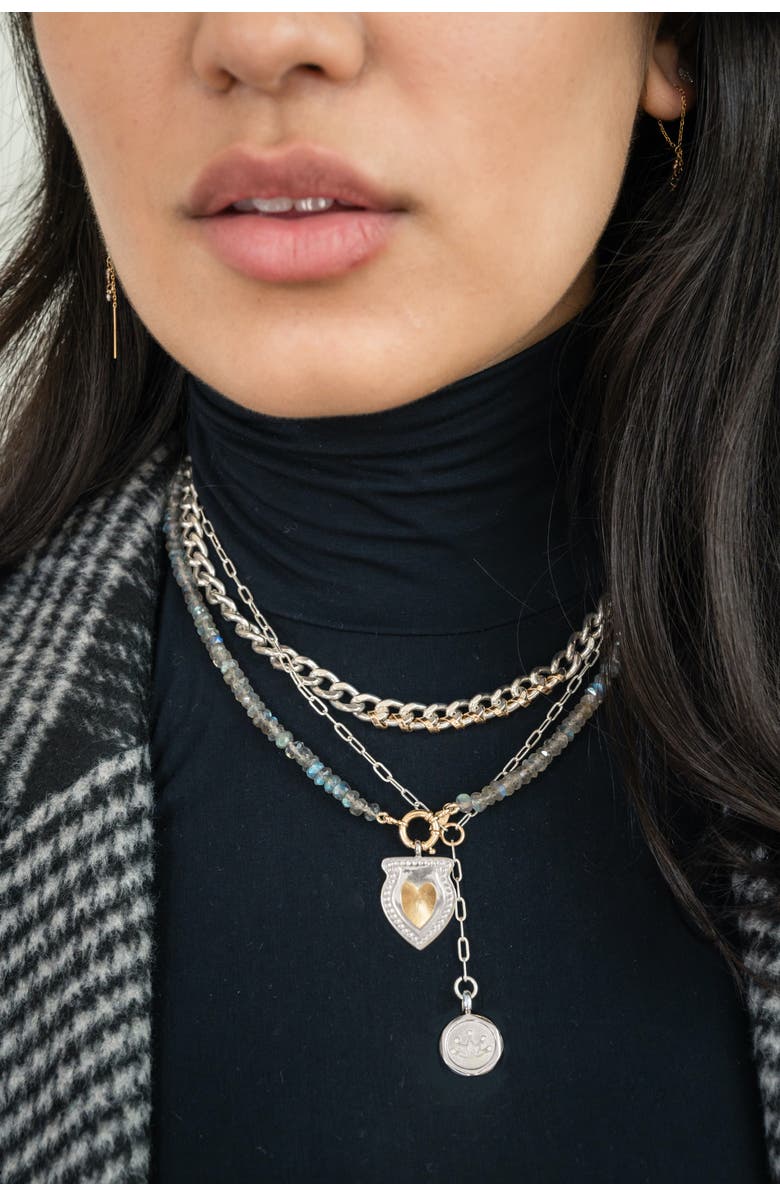 ELLIOT YOUNG LOTUS STERLING SILVER & DIAMOND Y NECKLACE, Alternate, color,