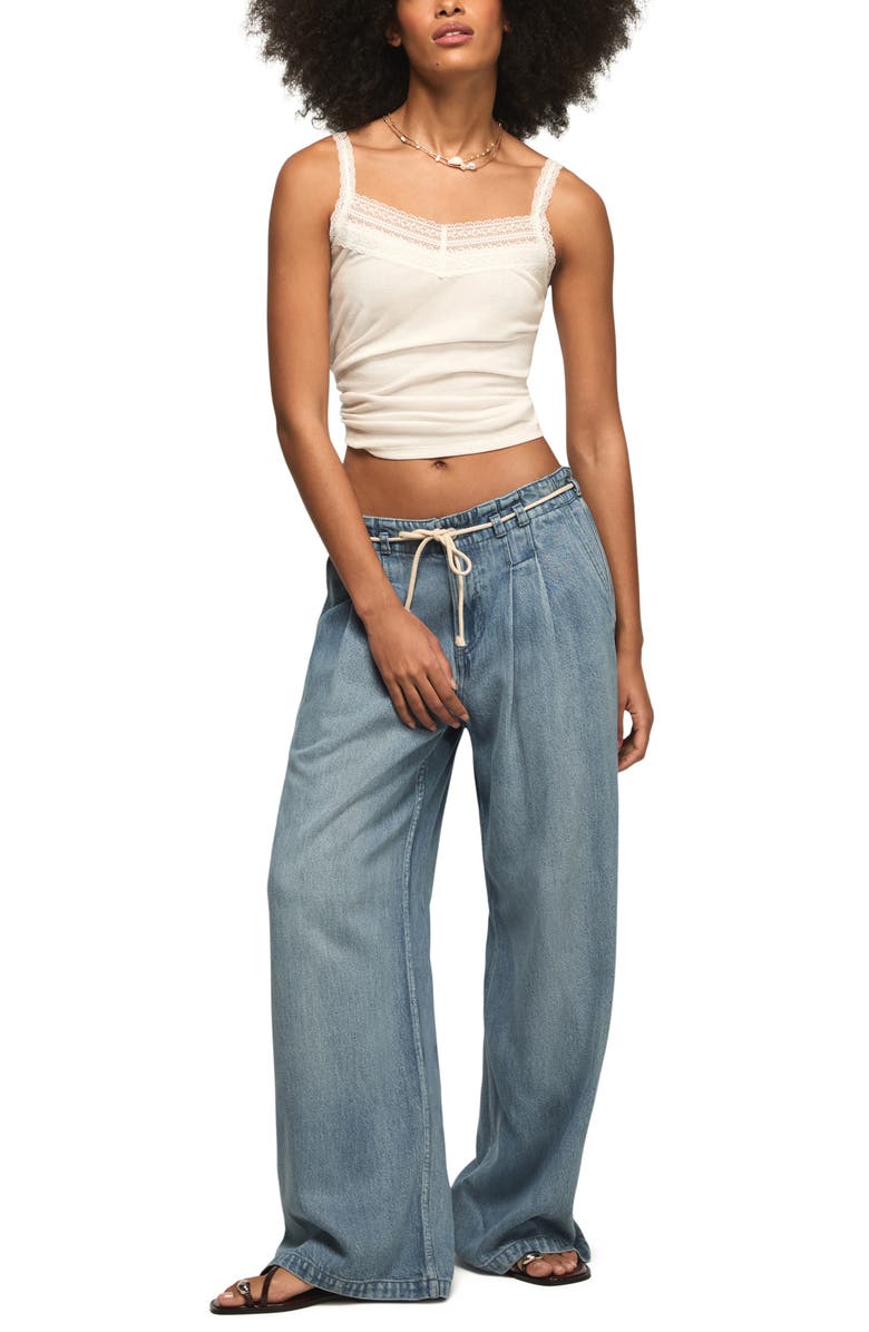 Lucky Brand Lace Trim V-Neck Tank, Alternate, color, Tofu