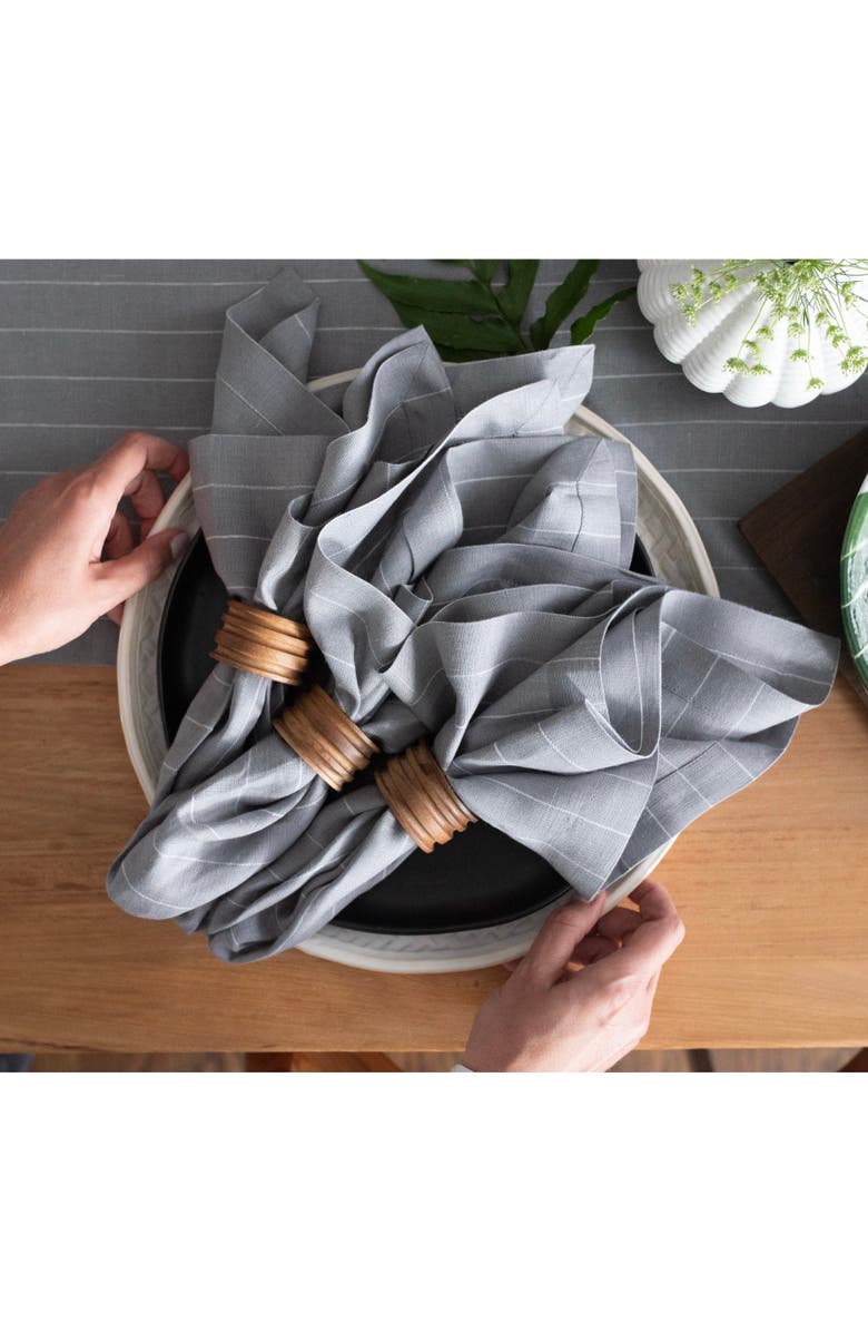 Solino Home Linen Dinner Napkins - Pinstripe, 20" x 20", Alternate, color, 