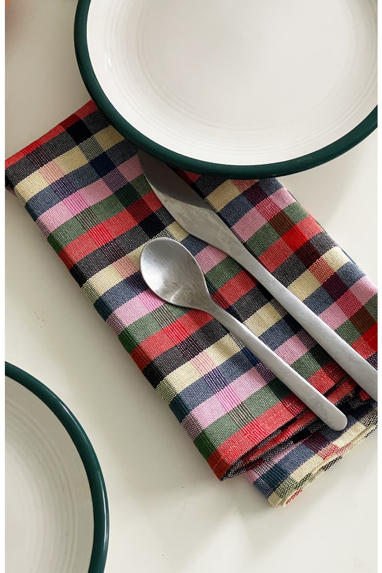 Marta Handwoven Cotton Plaid Napkins, Set of 4, Alternate, color, Multi