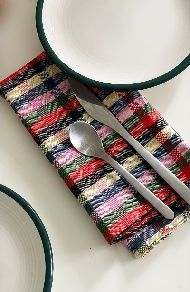 Archive New York Marta Handwoven Cotton Plaid Napkins, Set of 4, Alternate, color, Multi