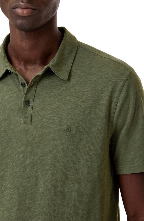 John Varvatos Victor Organic Cotton Polo In Light Olive