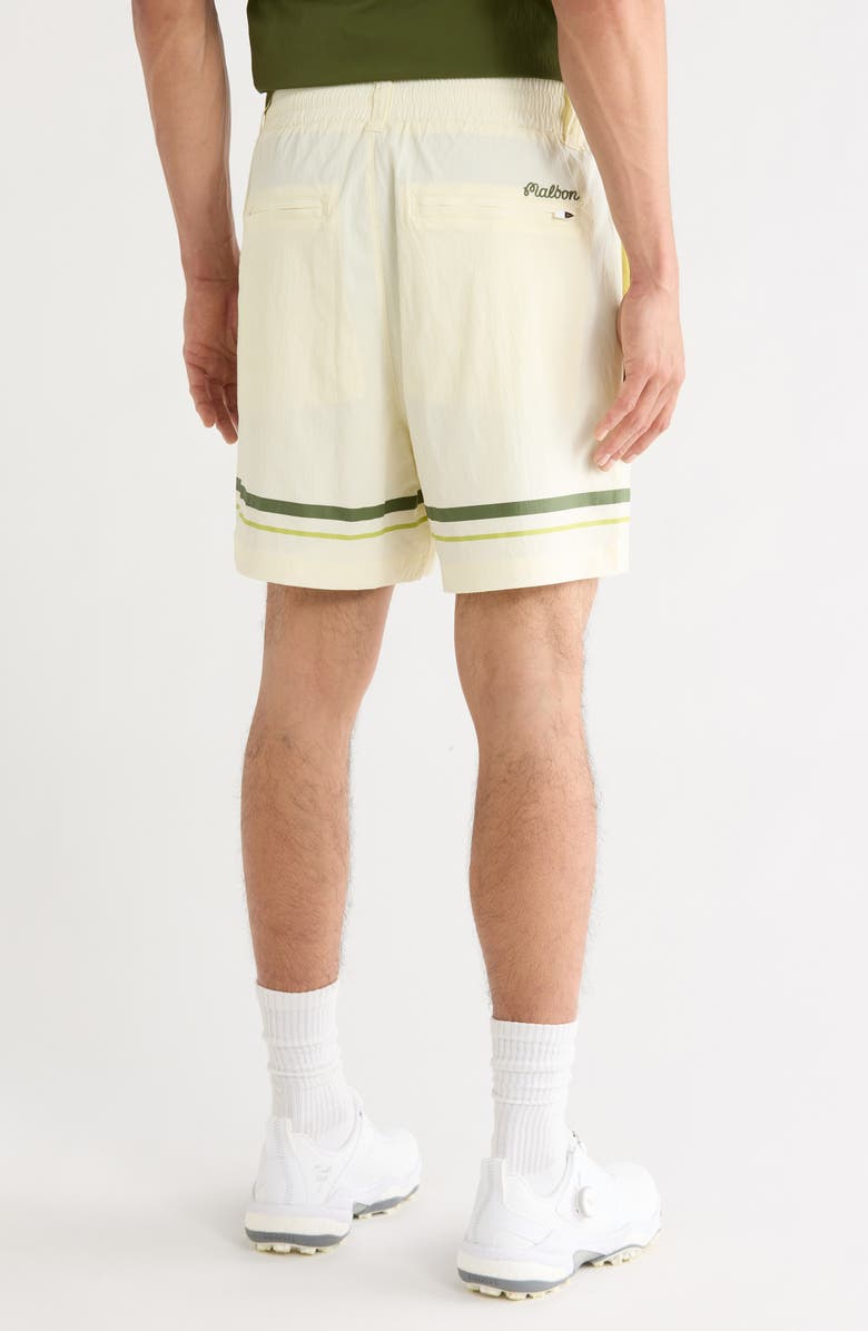 MALBON Scooter Playa Stretch Nylon Drawstring Shorts, Alternate, color, Cream