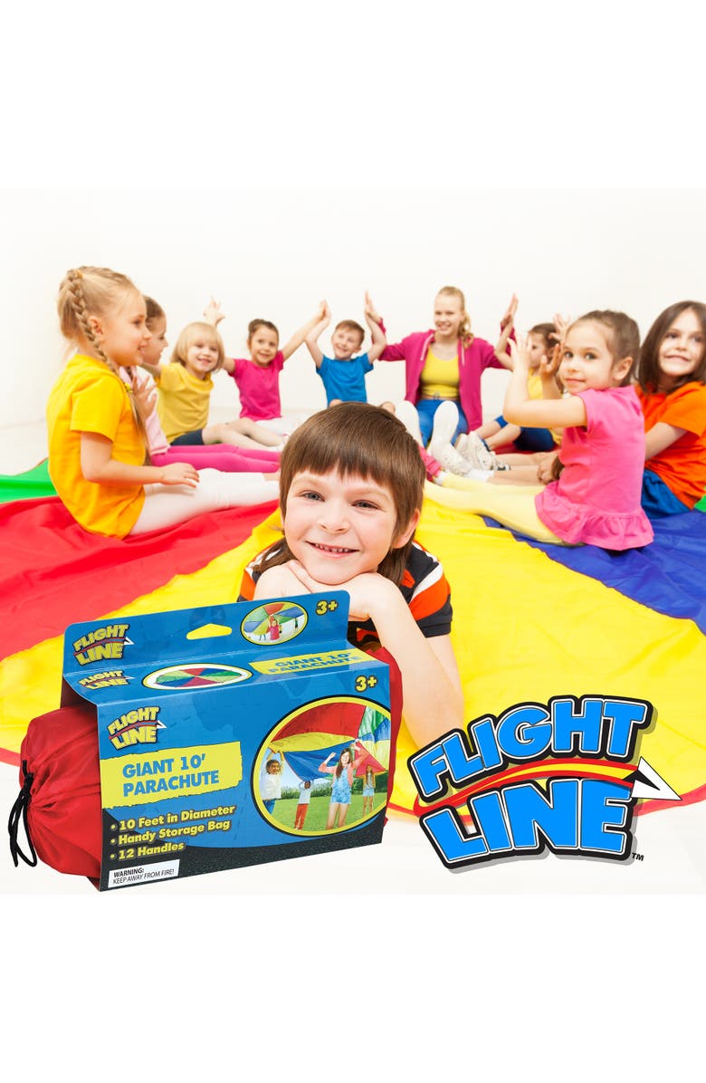 Flight Line Giant 10' Parachute, Kids 3+, Alternate, color, Multicolored