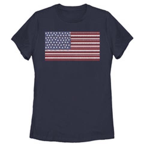 Women's Lost Gods Fourth of July Ornate American Flag  Graphic T-Shirt