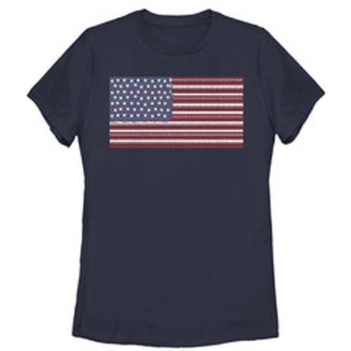 Lost Gods Fourth Of July Ornate American Flag  Graphic T-shirt In Blue