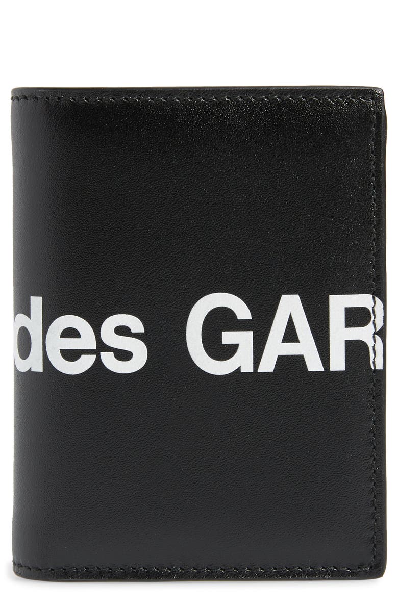 Comme des Garçons Wallets Huge Logo Card Case, Main, color, Black