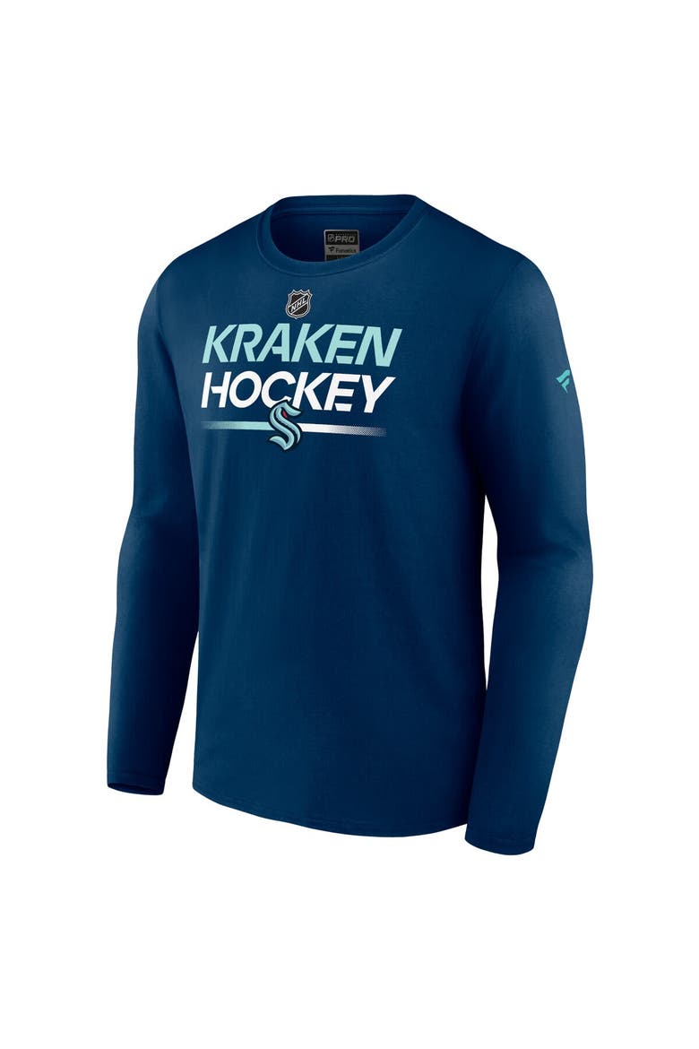 Men's Fanatics  Deep Sea Blue Seattle Kraken Authentic Pro Primary Long Sleeve T-Shirt, Alternate, color, Navy