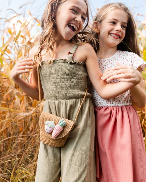Deux Par Deux Little Girl's Smocked Crinkle Jersey Jumpsuit Olive Green In Olive Green