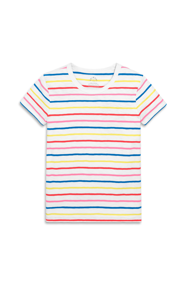 Primary Adult Classic Slub Crewneck Multi-Stripe Tee, Main, color, 