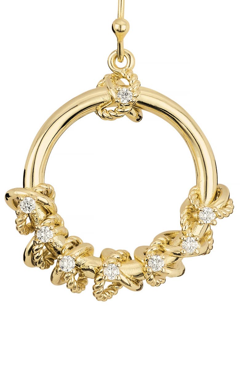 ATHRA LUXE Cubic Zirconia Frontal Hoop Earrings, Alternate, color, Gold