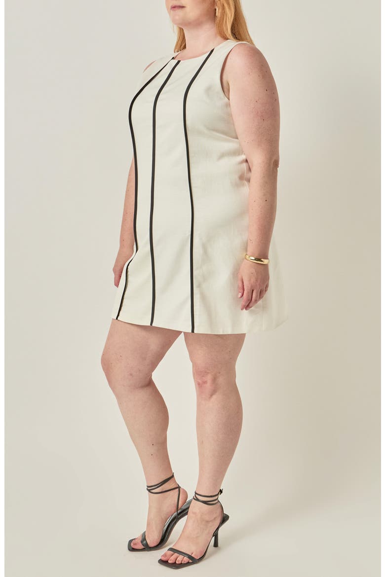 Sleeveless Minidress, Alternate, color, WHITE/ BLACK